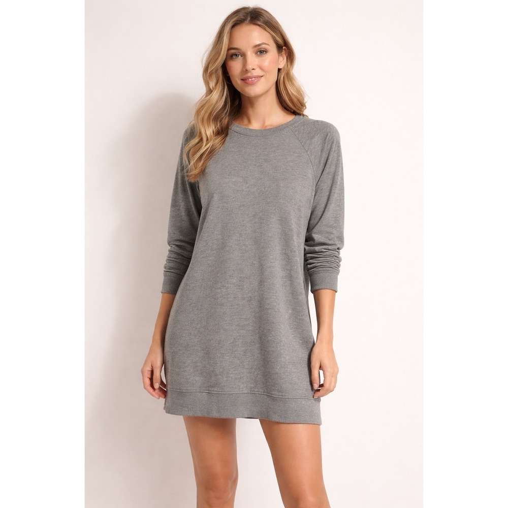 H&M Divided‎ Womens Gray Long Sleeve Mini Dress Small S Sweater